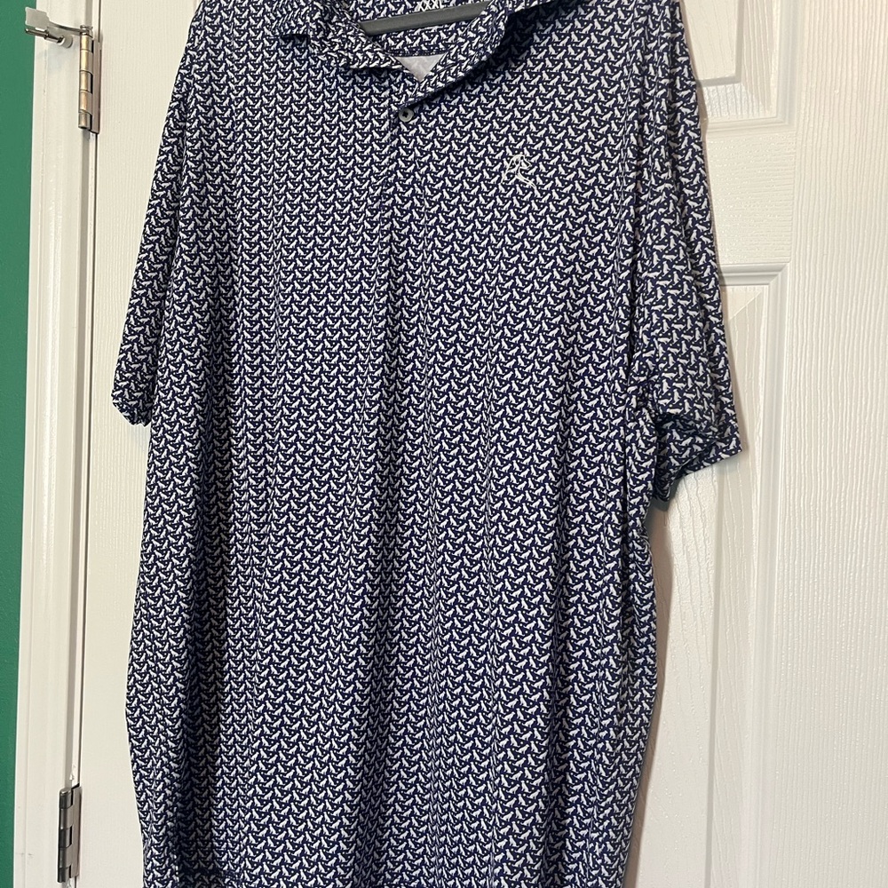 Rhoback Dog Print Purple White with green tennis balls Polo XXXL